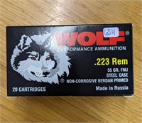 WOLF .223Rem 55Grain FMJ Steel Case 20 Cartridges