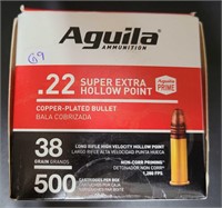 AGUILA .22 Super Extra Hollow Point 38 GR.