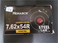 MONARCH 7.62X54R 185 GR. FMJ Steel Case