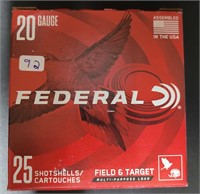 FEDERAL 20 GAUGE Field and Target Shotshells