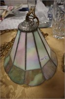 Stained glass hanging fixture 11" w x 9" h
