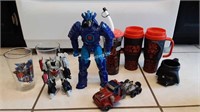 Transformers toys. StarWars drink ware