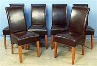 Six Simulated Leather Side Chairs