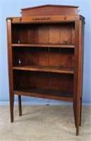Primitive Walnut Open Bookcase/Cabinet w/ Shelves