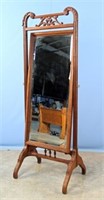 Oak Dressing Mirror w/ Beveled Edge Circa 1900