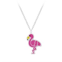 Pink Flamingo Enamel Necklace