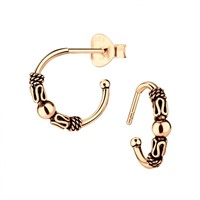 14mm Rose Gold Bali Hoop Earrings