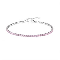 Round 16.00ct Pink Topaz Tennis Bracelet