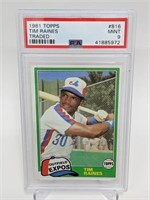 1981 Topps Traded Tim Raines PSA Mint 9 #816 RC