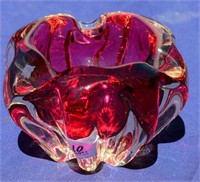 Heavy glass ruby bowl