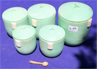 Green bakalite canister set