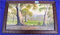 Oil Painting on canvis Farm scene