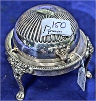 Silver plated butter or jam dish
