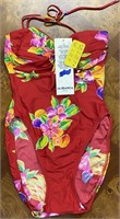 NWT VINTAGE 1990s RED MULTI SWIMSUIT  10   $60