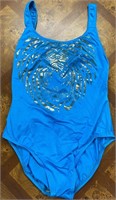 NWT VINTAGE 1990s TURQUOISE GOLD LION SWIMSUIT XL