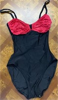 NWT VINTAGE 1990s BLACK RED SWIMSUIT  10  $60