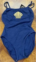 NWT VINTAGE 1990s NAVY SHELL SWIMSUIT  12  $60