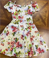 NWT VINTAGE 1990s FLORAL PRINT DRESS WITH NETTING