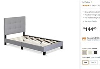 Laval Glacier Twin Button Tufted Bed Frame