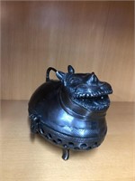Heavy cast iron 'smiling creature' jewelry box