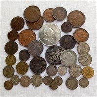 Foreign Coins Incl Churchill Token