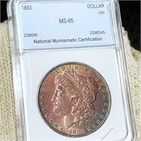 1883 Morgan Silver Dollar NNC - MS65