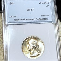 1948 Washington Silver Quarter NNC - MS67