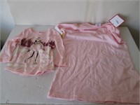 NEW GIRLS PINK TOPS-MINOR DIRT STAIN FROM HANDLING
