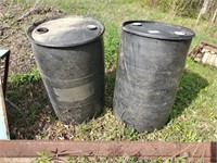 Black plack plastic barrels x 2