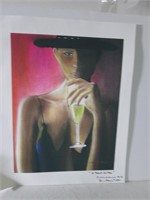 UNFAMED LITHOGRAPH" A TOAST TO YOU" JUNE MARIE