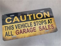 Garage sale license plate