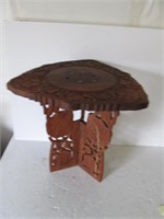 HAND CARVED SMALL WOODEN TABLE/ FLOWER STAND