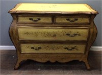LIGHT YELLOW FLORAL DESIGN CHEST OF DRAWERS