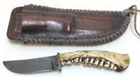 VTG. R. KLINGBEIL  JAWBONE HANDLE BOWIE KNIFE,