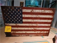 WOODEN FLAG WALL HANGING