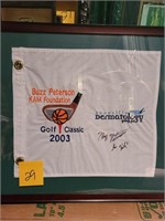 FRAMED AND SIGNED BUZZ PETERSON GOLF BANNER