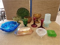 LARGE COLORED GLASSWARE LOT
