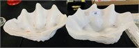 TWO 15 INCH WIDE OYSTER DISHES