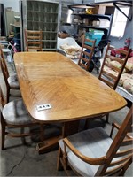 dining room table and high back chairs