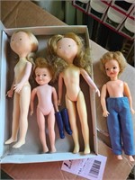 Lot of 4 Vtg Dolls and set of barbie boots