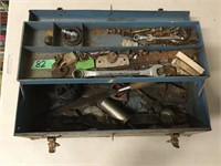 Tin Tool Box + Contents