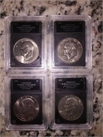 Set 4 Eisenhower Authenticated Uncirculated Dollar