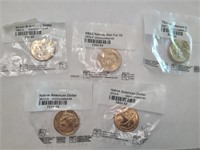 Set 5 Uncirculated 1979-2015 One Dollar Coins