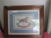 Wooden Picture with Rocking Horse