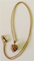 18KT Gold Ruby/Sapphire Pendant on 10KT Gold Chain