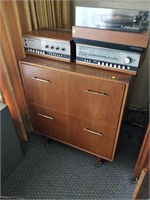 teak custom made record cabinet 18x30x34