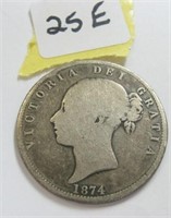 1874 Silver Britanniarum Coin