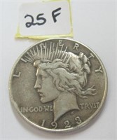 1923D  Silver United States Peace One Dollar Coin