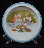 Antique German Porcelain Baby Bowl / Plate