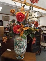 Oriental Vase w/ Flowers